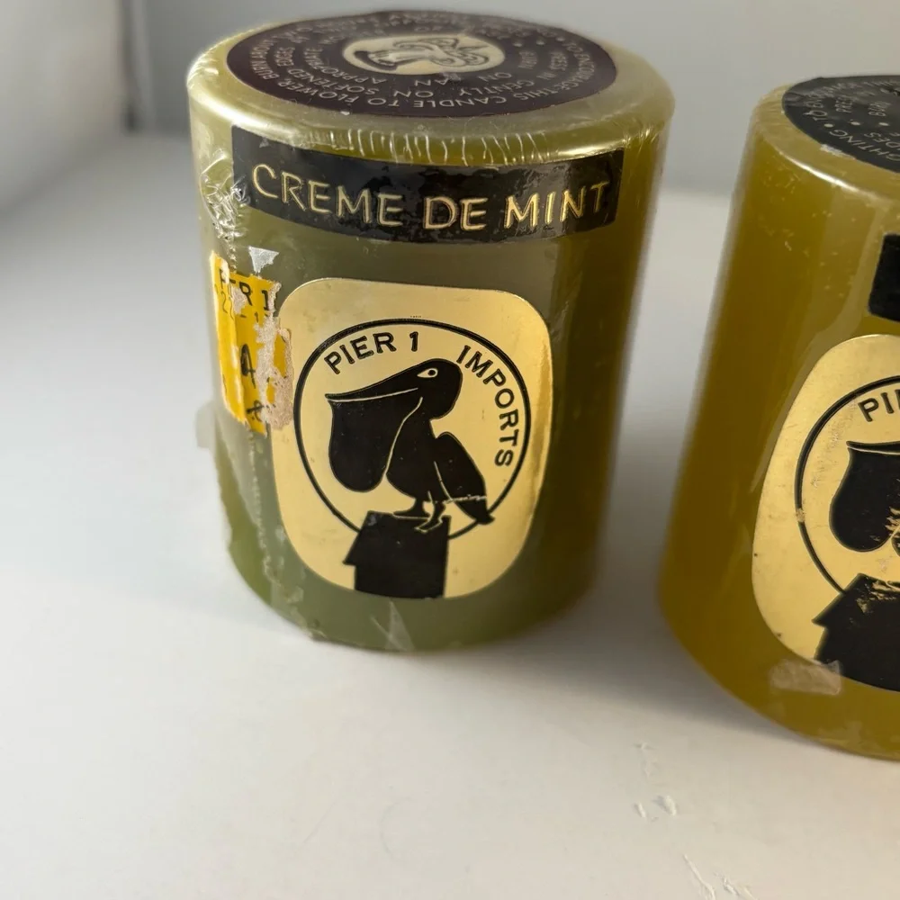 Lot 3 Pier 1 One Pillar Candles Green Yell 3